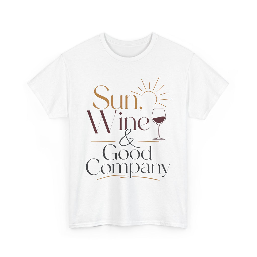 Sun Wine & Good Company T-Shirt | Wine Glass Typography Tee