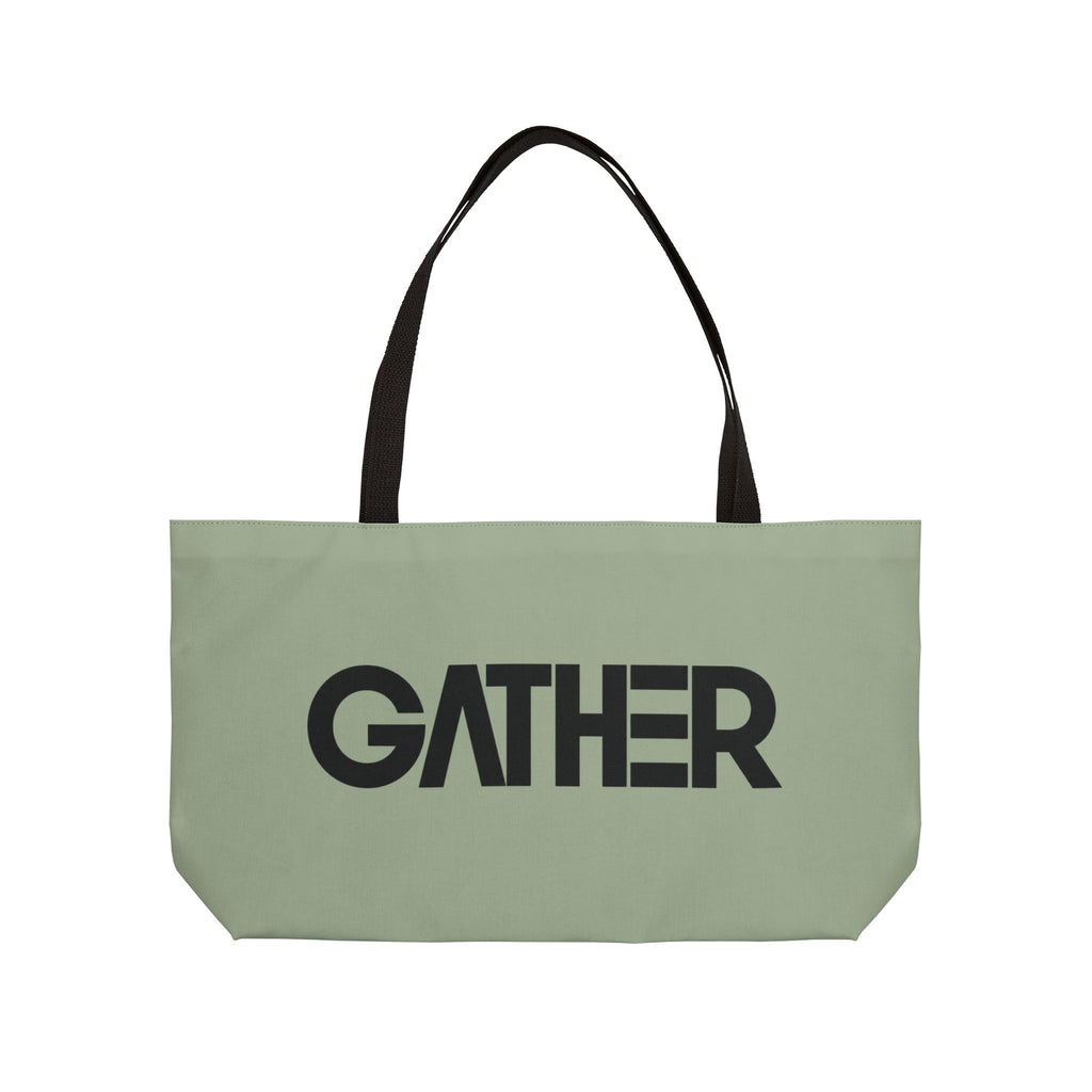 Sage Green Canvas Tote Bag, Weekender Tote with Bold Typography, Aesthetic Everyday Bag, Oversized Shoulder Tote