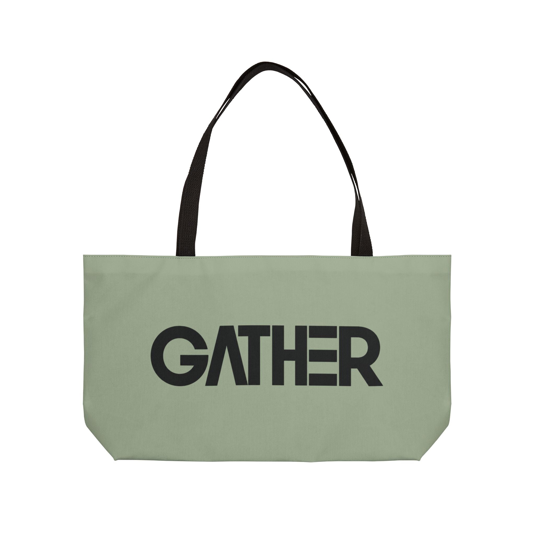 Sage Green Canvas Tote Bag, Weekender Tote with Bold Typography, Aesthetic Everyday Bag, Oversized Shoulder Tote