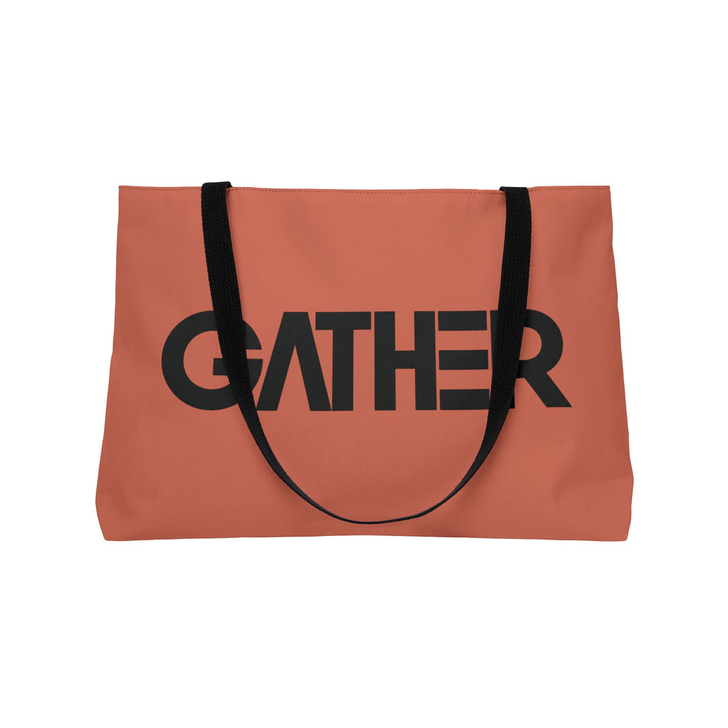 Terracotta Canvas Tote Bag, Weekender Tote with Bold Typography, Aesthetic Everyday Bag, Oversized Shoulder Tote
