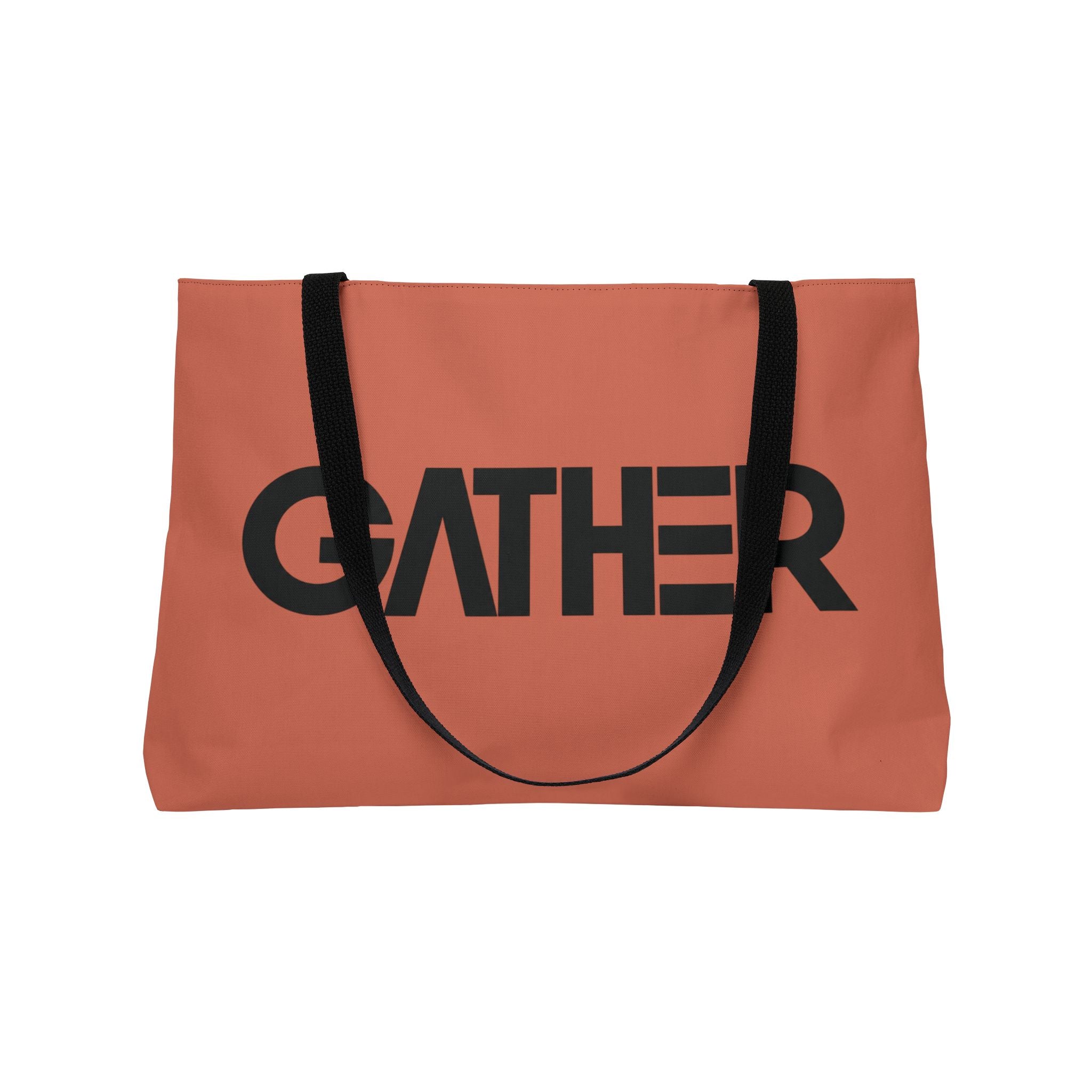 Terracotta Canvas Tote Bag, Weekender Tote with Bold Typography, Aesthetic Everyday Bag, Oversized Shoulder Tote