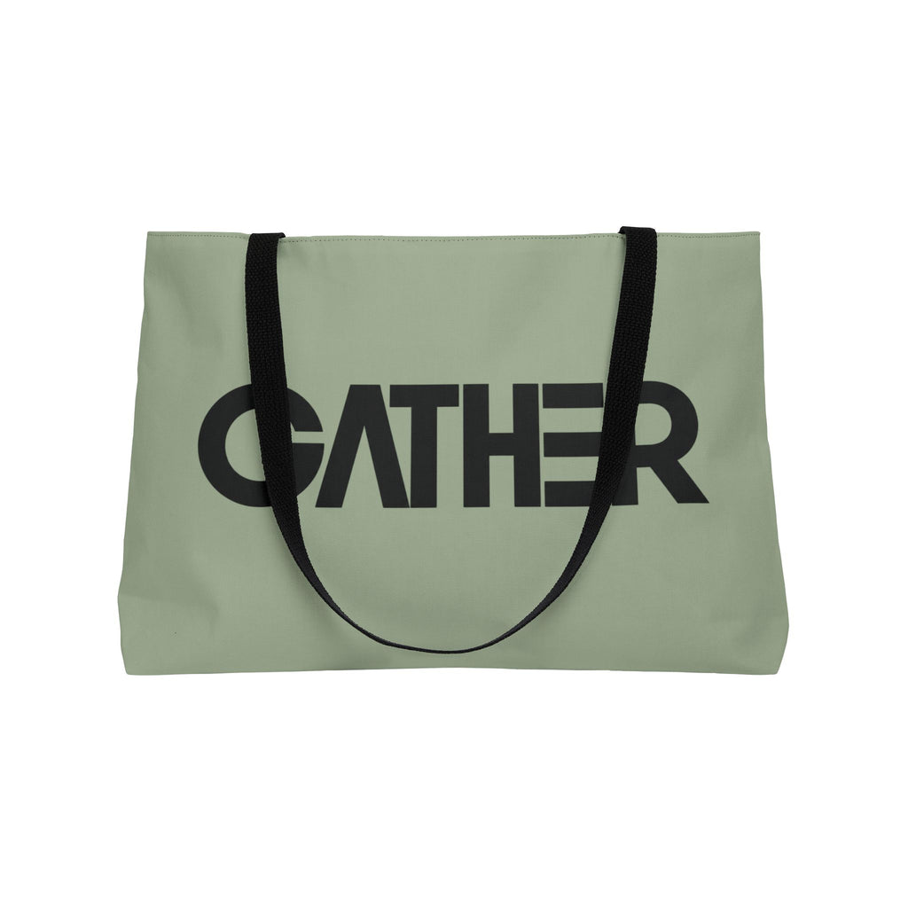 Sage Green Canvas Tote Bag, Weekender Tote with Bold Typography, Aesthetic Everyday Bag, Oversized Shoulder Tote