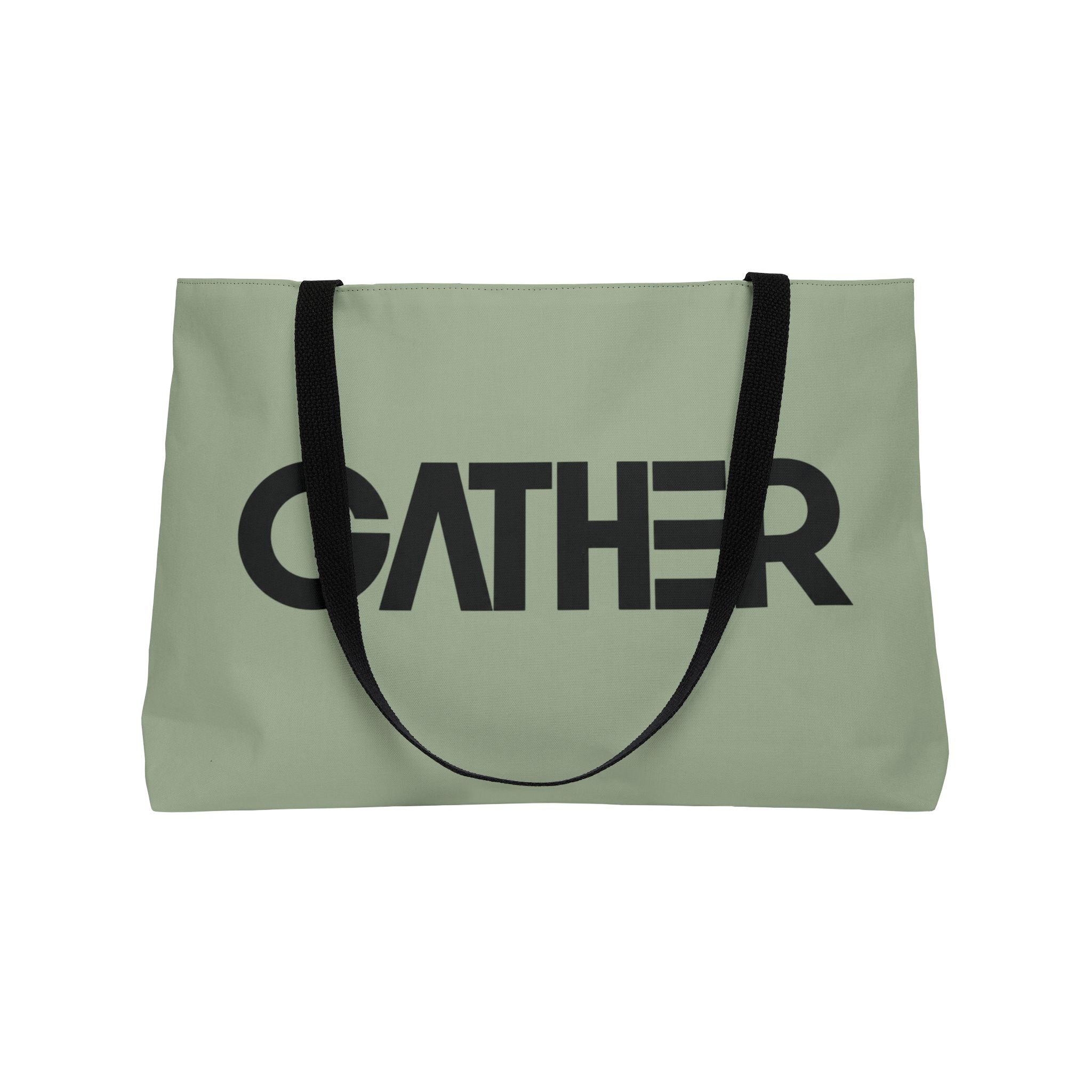 Sage Green Canvas Tote Bag, Weekender Tote with Bold Typography, Aesthetic Everyday Bag, Oversized Shoulder Tote