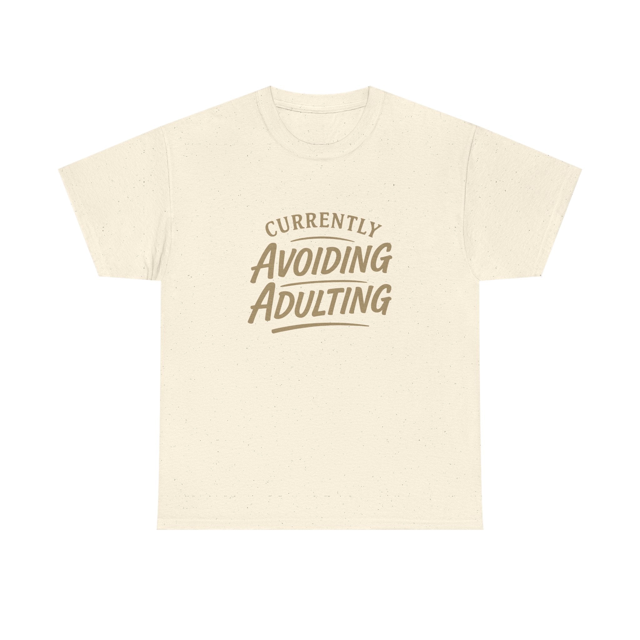 Currently Avoiding Adulting Tee | Funny Slogan T-Shirt, Retro Script Humor