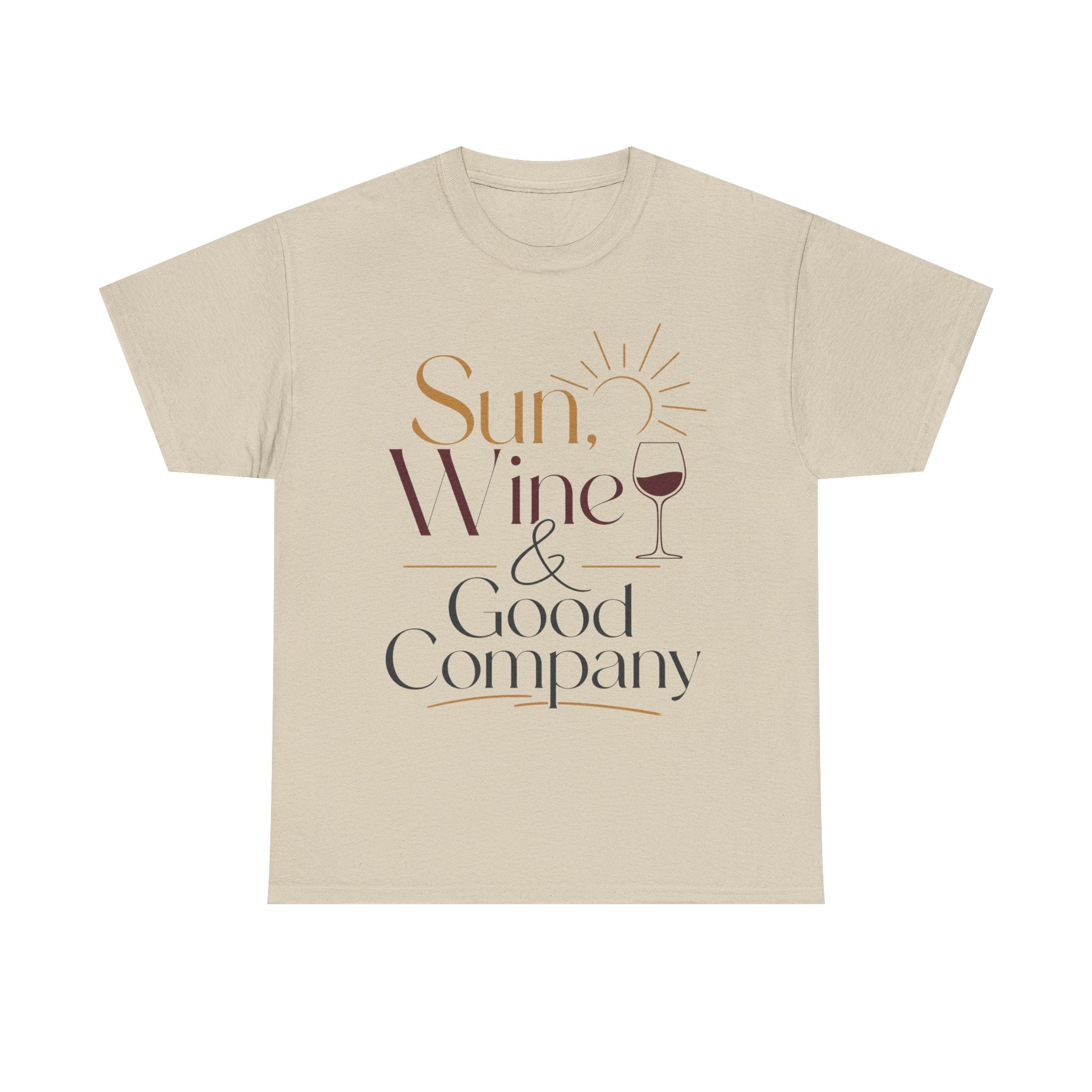 Sun Wine & Good Company T-Shirt | Wine Glass Typography Tee