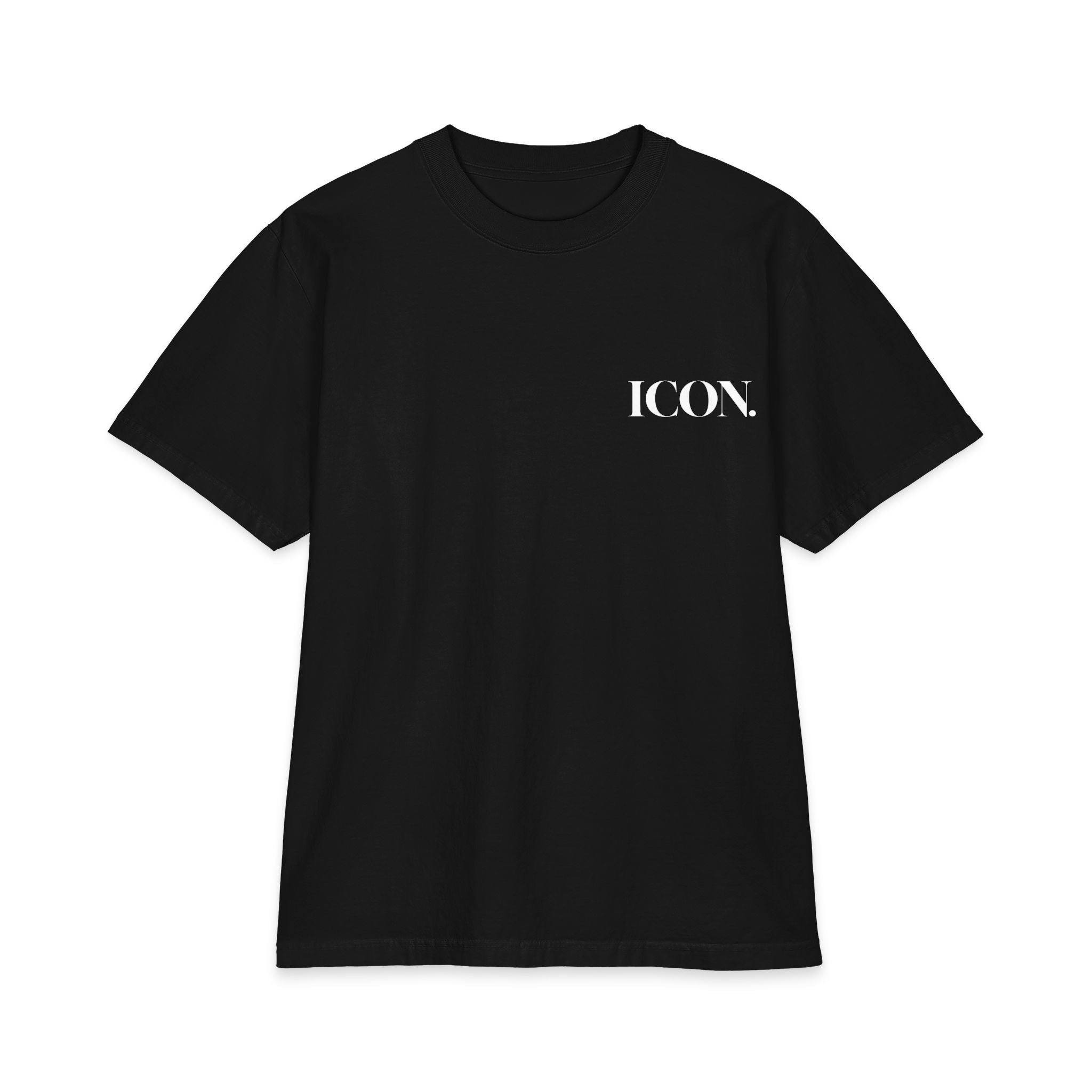 ICON Minimalist T‑Shirt — White Graphic Tee with 'ICON.' Chest Print