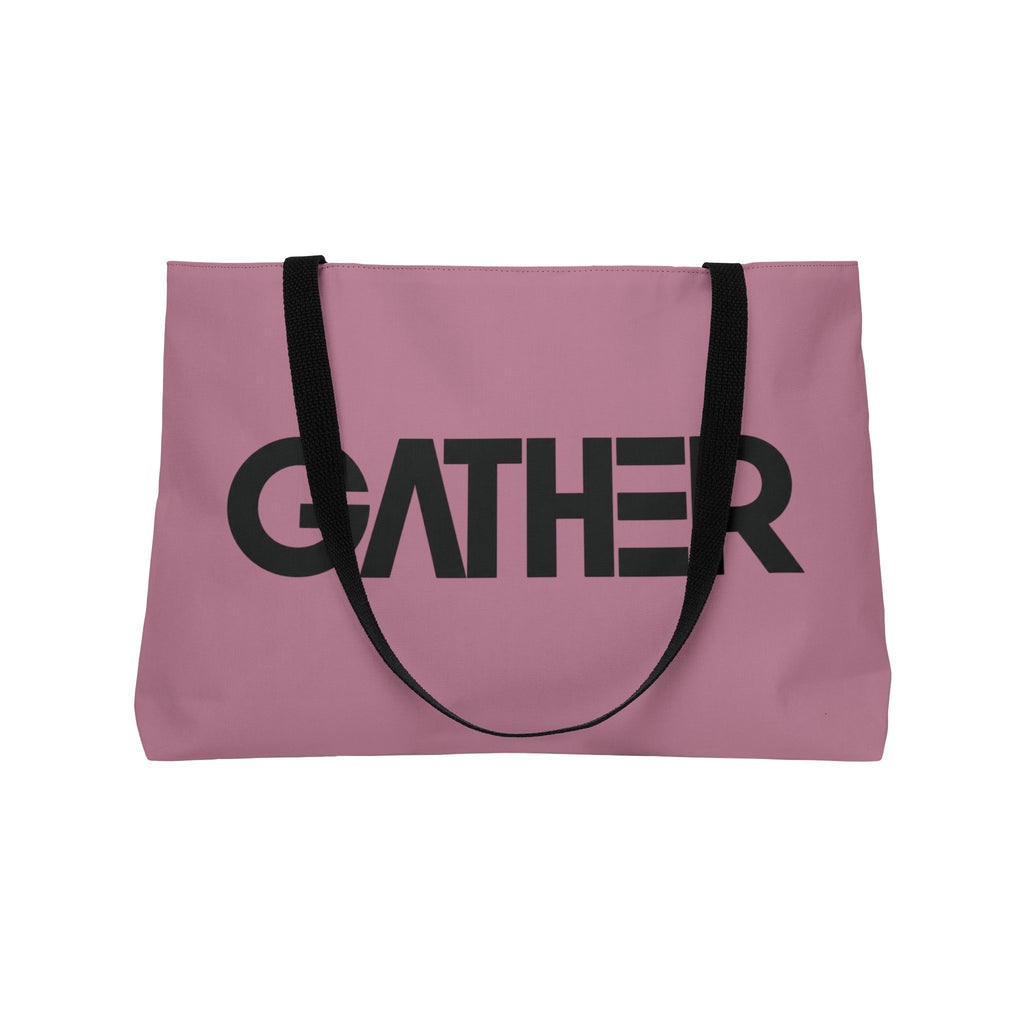Mauve Canvas Tote Bag, Weekender Tote with Bold Typography, Aesthetic Everyday Bag, Oversized Shoulder Tote
