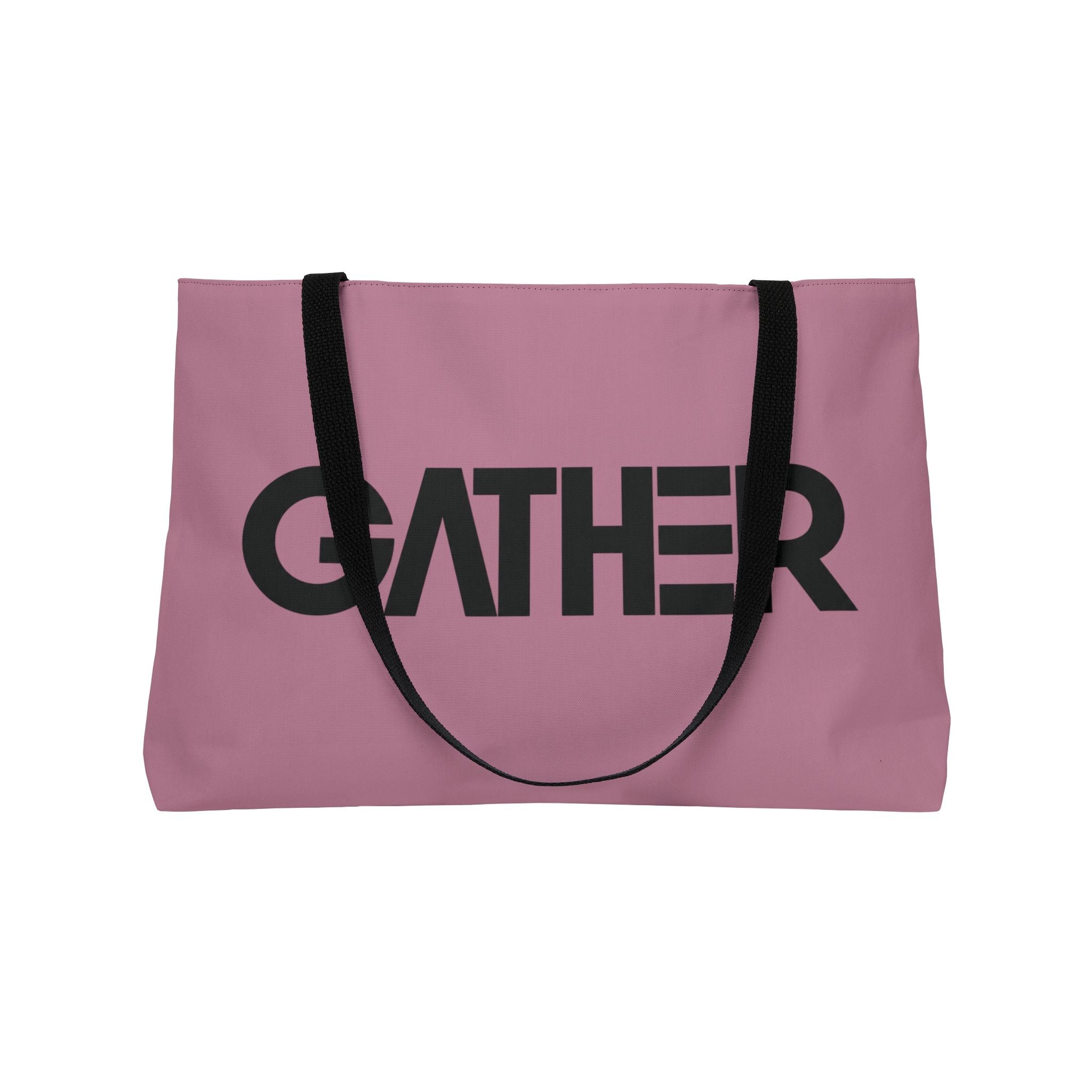 Mauve Canvas Tote Bag, Weekender Tote with Bold Typography, Aesthetic Everyday Bag, Oversized Shoulder Tote