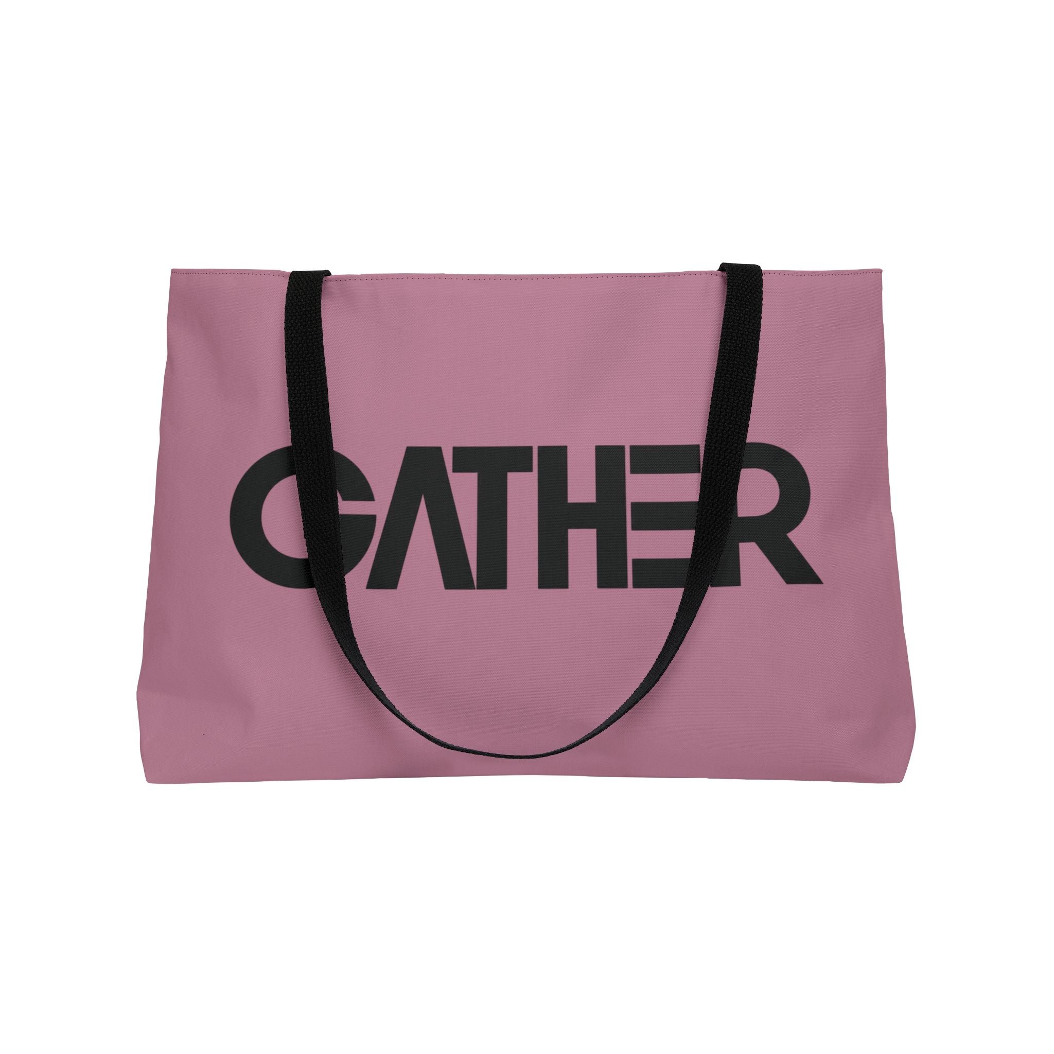 Mauve Canvas Tote Bag, Weekender Tote with Bold Typography, Aesthetic Everyday Bag, Oversized Shoulder Tote