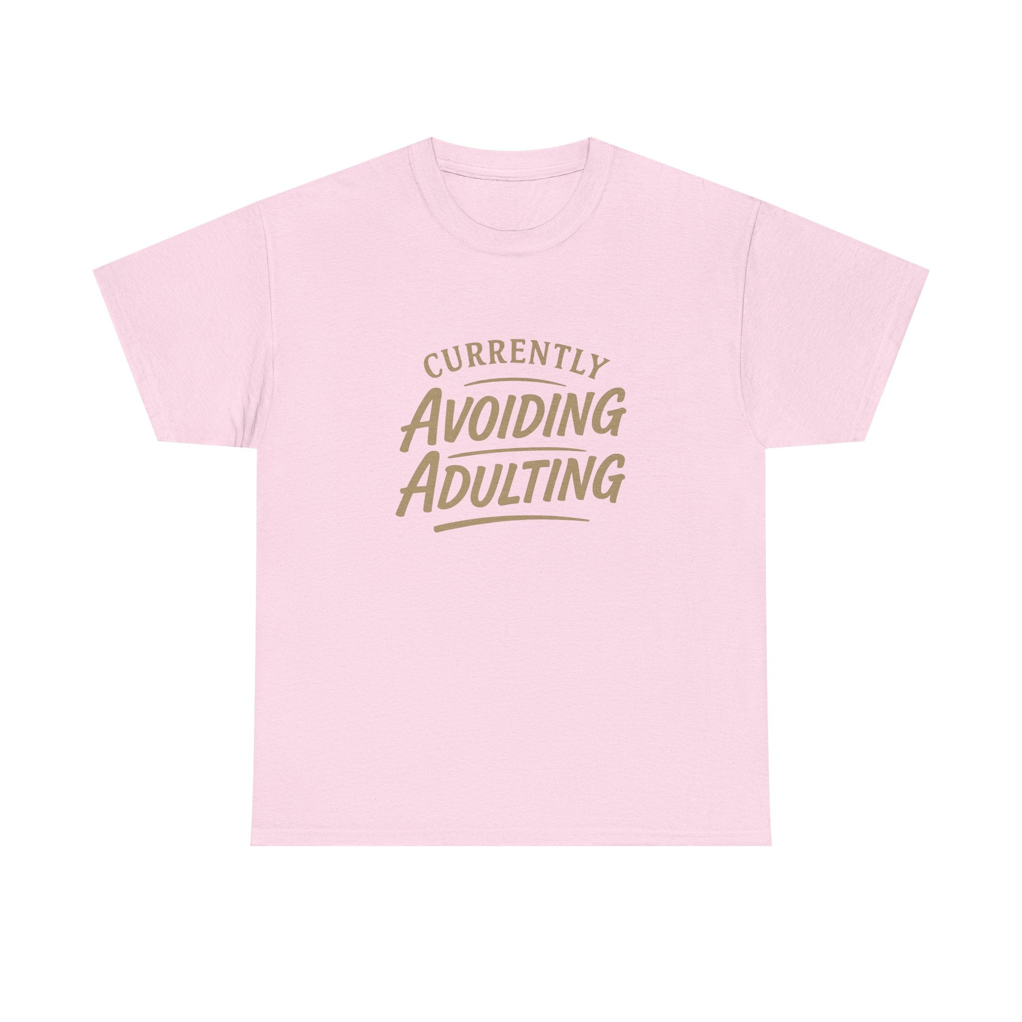 Currently Avoiding Adulting Tee | Funny Slogan T-Shirt, Retro Script Humor