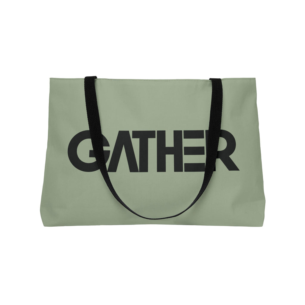 Sage Green Canvas Tote Bag, Weekender Tote with Bold Typography, Aesthetic Everyday Bag, Oversized Shoulder Tote
