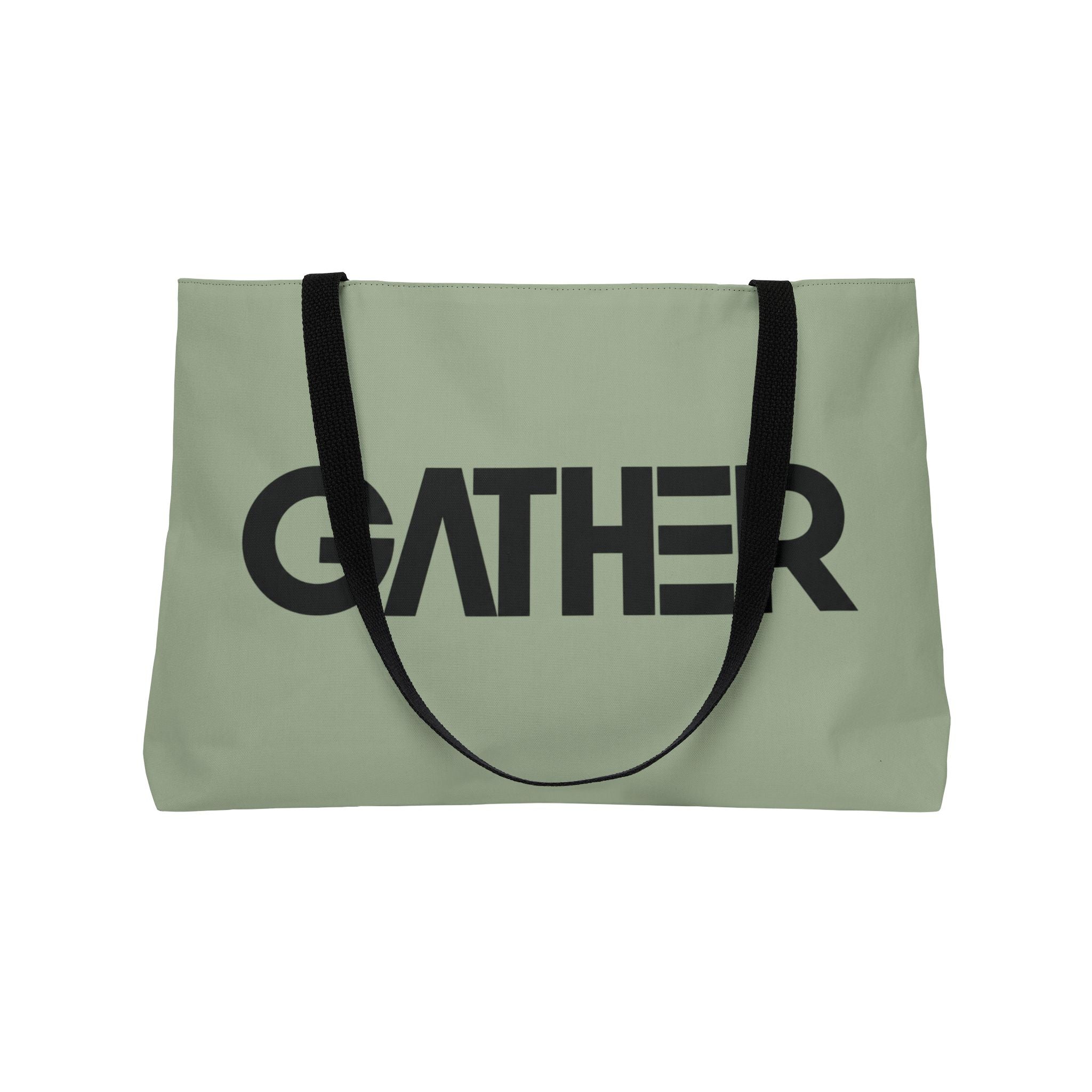 Sage Green Canvas Tote Bag, Weekender Tote with Bold Typography, Aesthetic Everyday Bag, Oversized Shoulder Tote