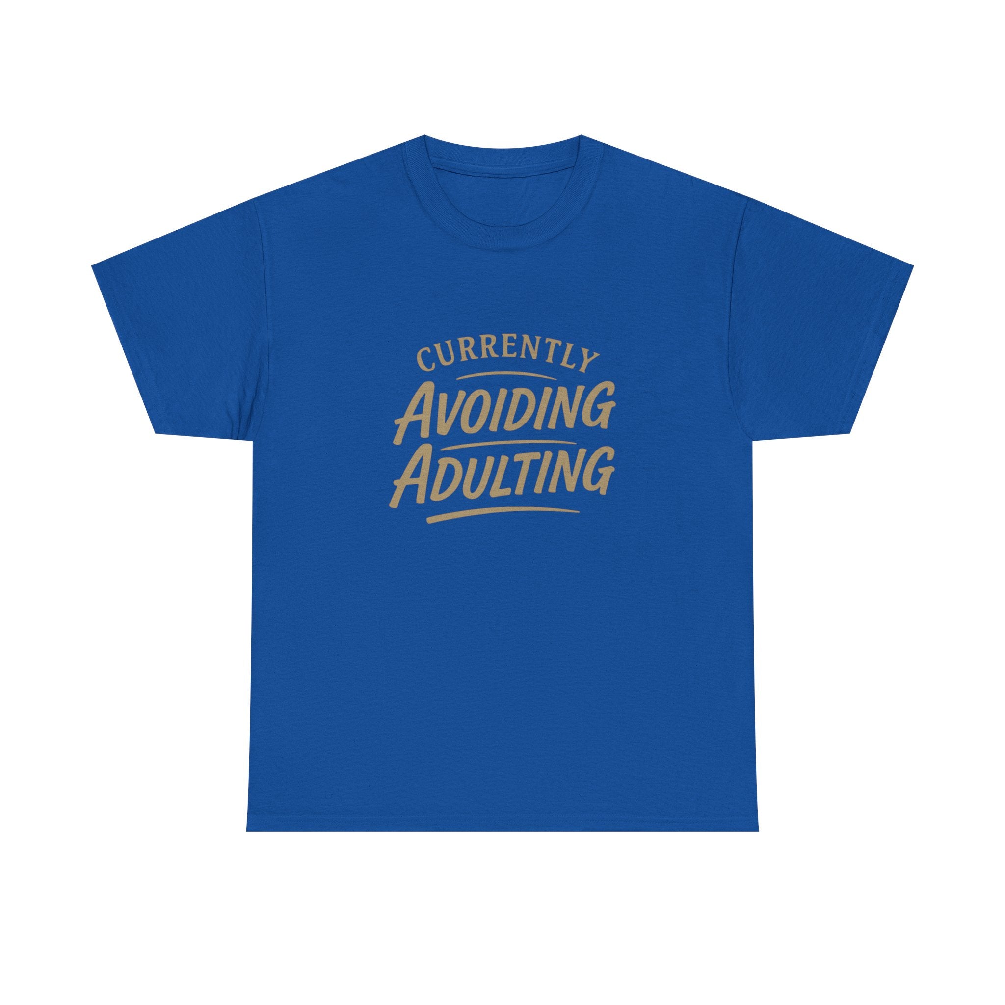Currently Avoiding Adulting Tee | Funny Slogan T-Shirt, Retro Script Humor
