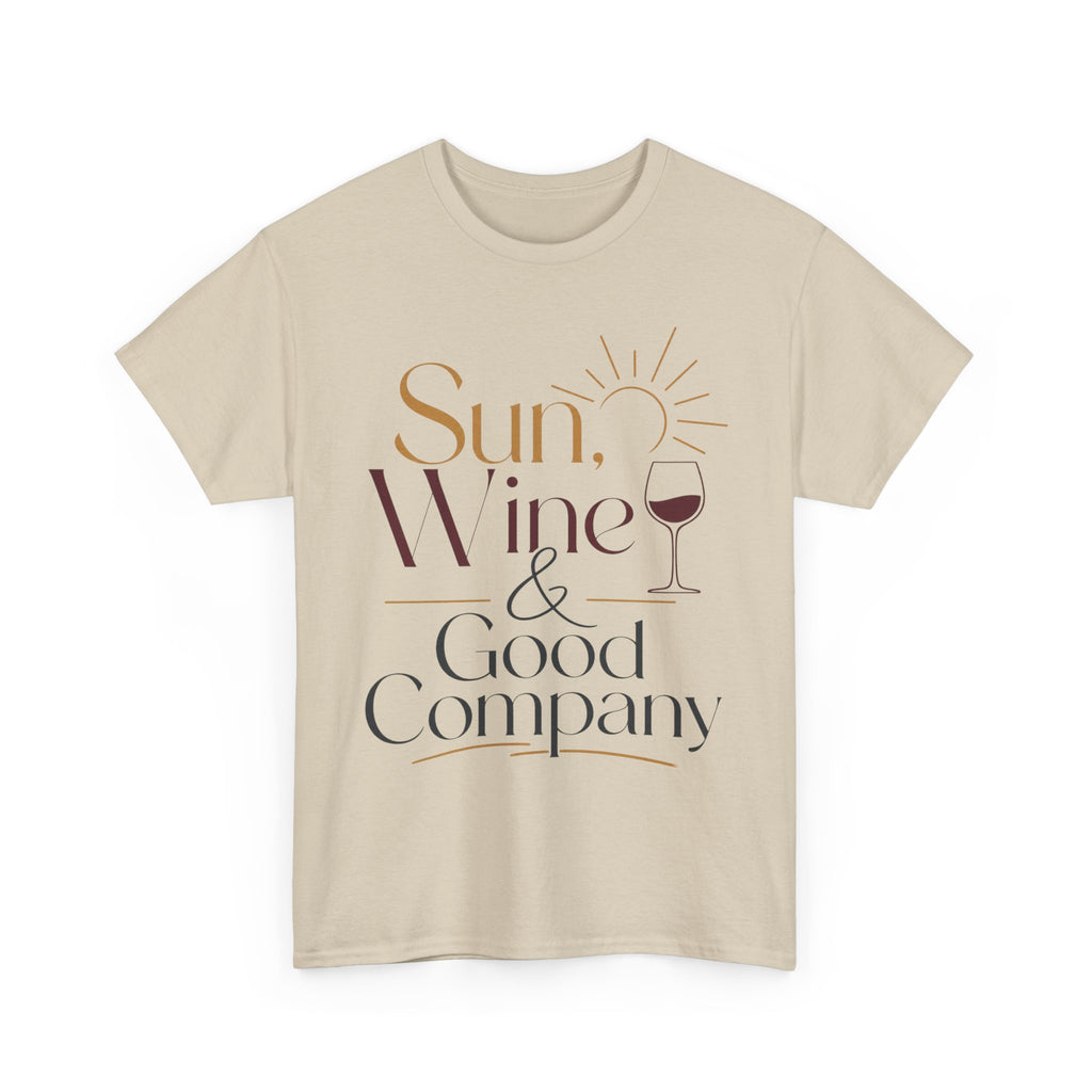 Sun Wine & Good Company T-Shirt | Wine Glass Typography Tee