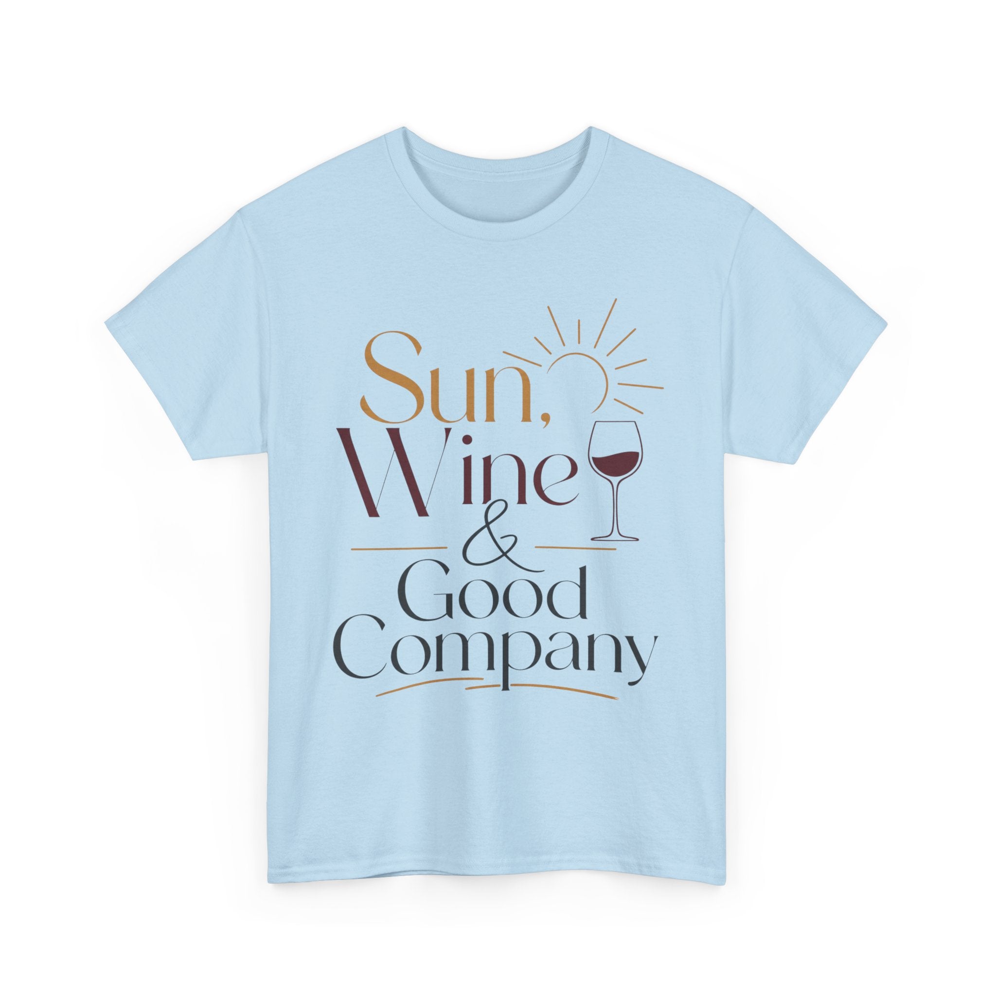 Sun Wine & Good Company T-Shirt | Wine Glass Typography Tee