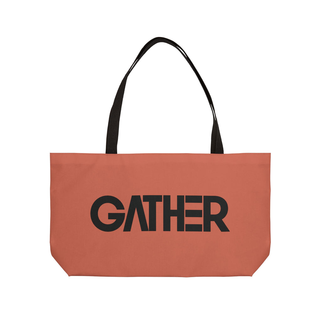 Terracotta Canvas Tote Bag, Weekender Tote with Bold Typography, Aesthetic Everyday Bag, Oversized Shoulder Tote