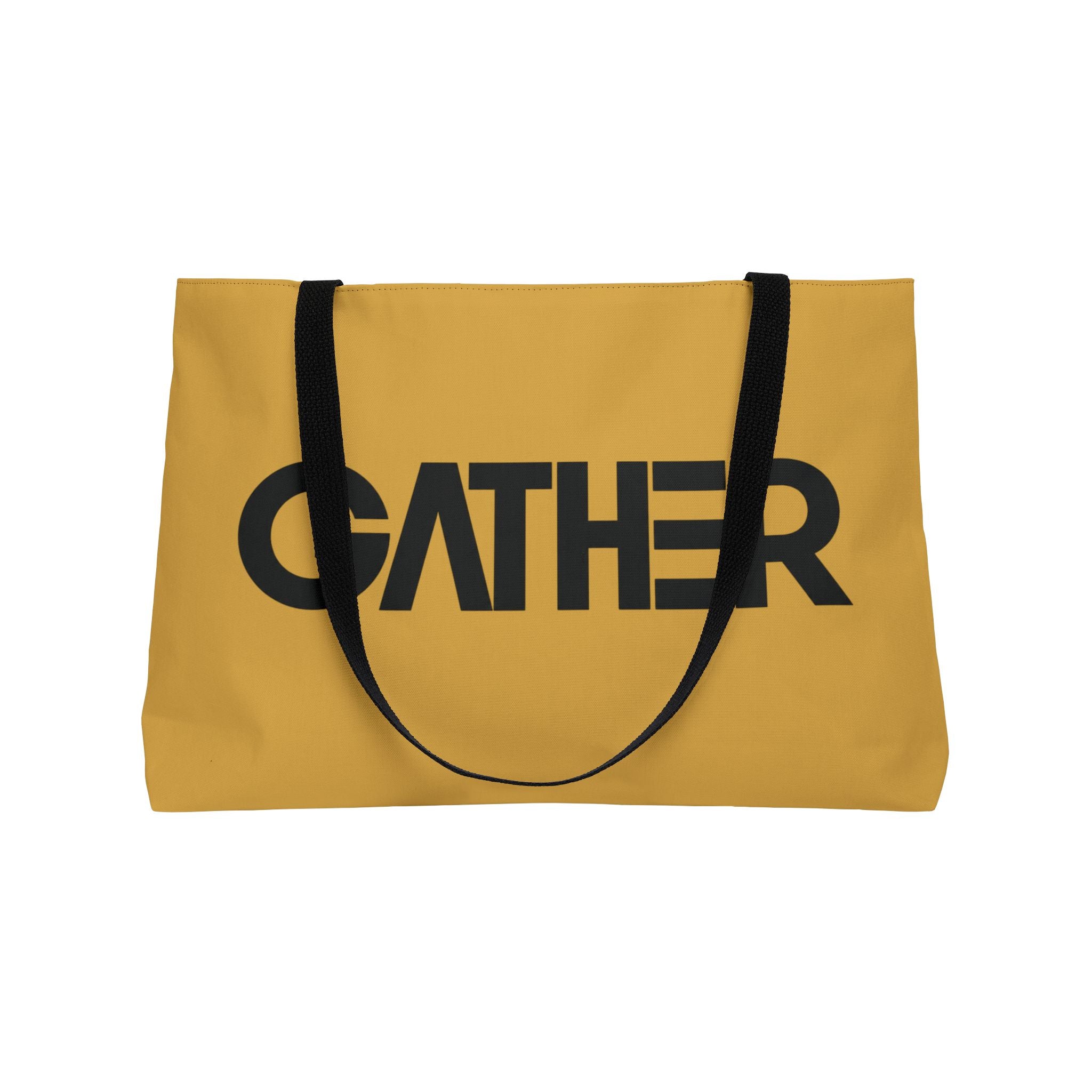 Marigold Canvas Tote Bag, Weekender Tote with Bold Typography, Aesthetic Everyday Bag, Oversized Shoulder Tote