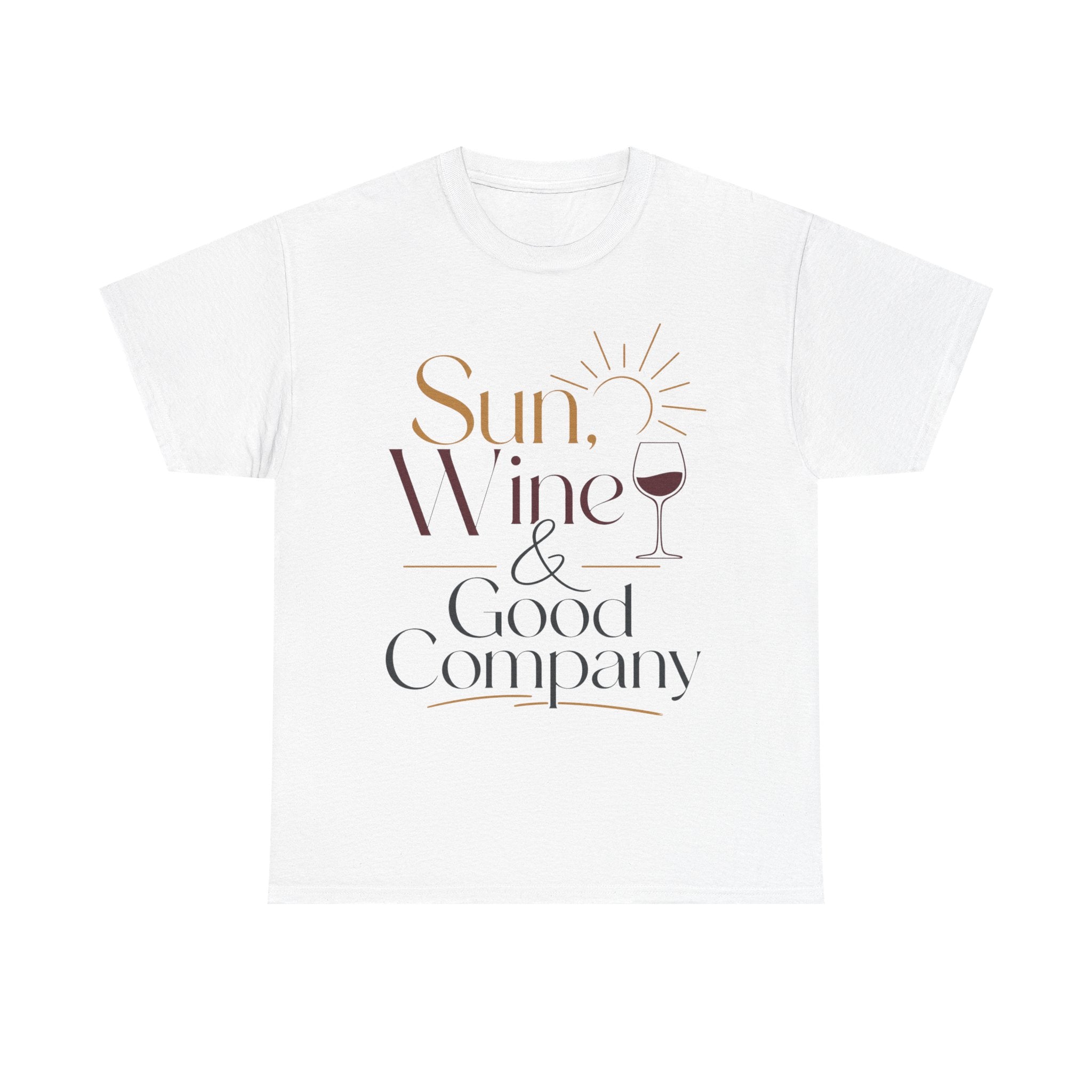 Sun Wine & Good Company T-Shirt | Wine Glass Typography Tee