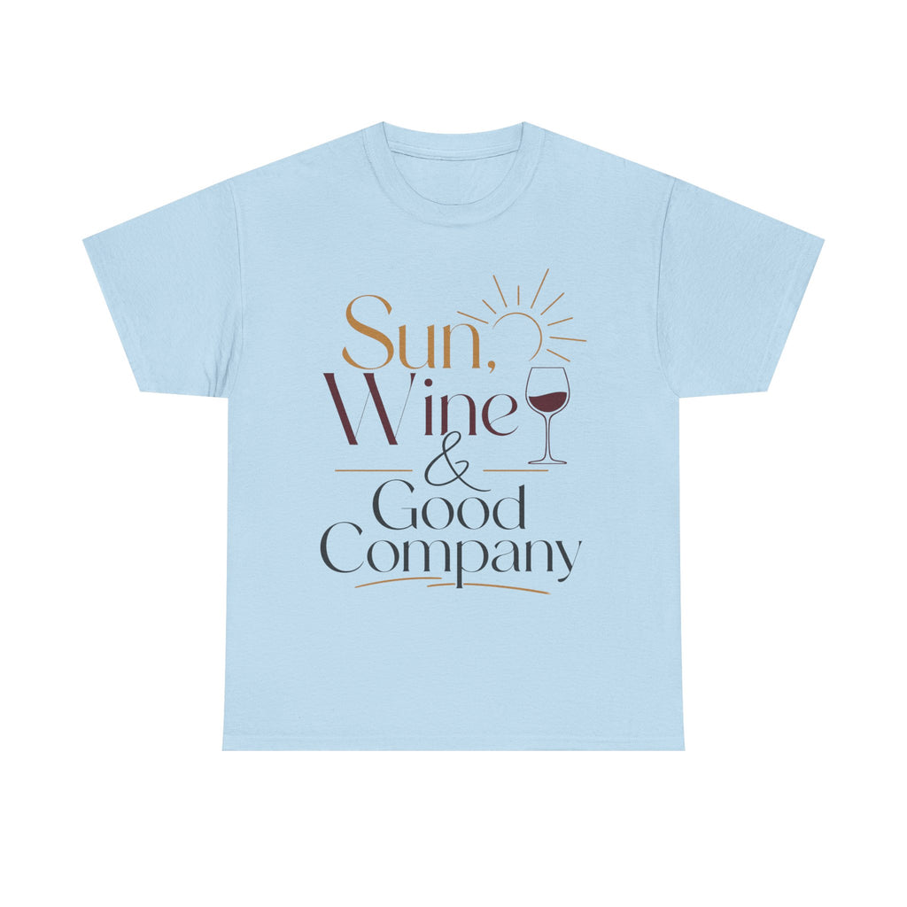 Sun Wine & Good Company T-Shirt | Wine Glass Typography Tee
