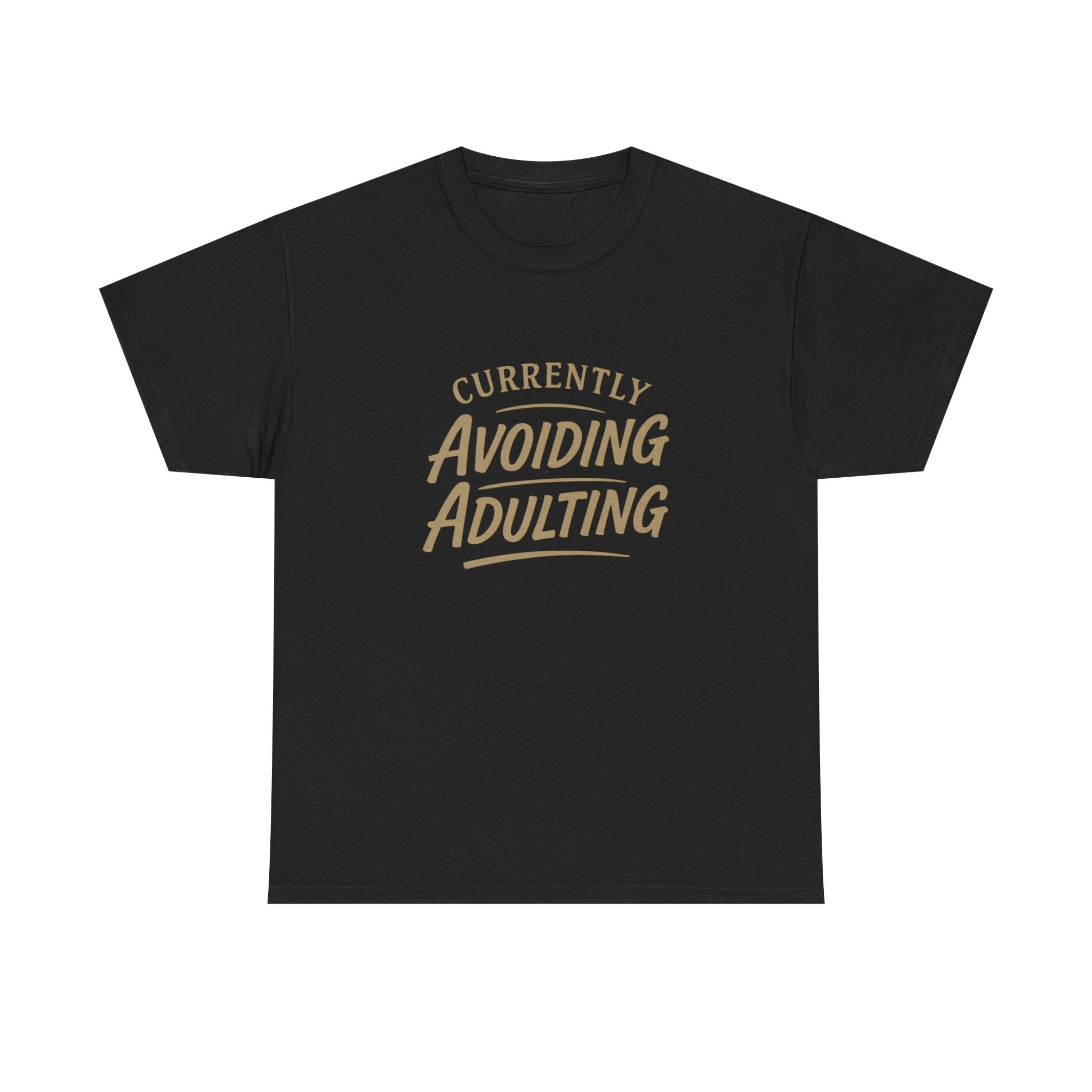 Currently Avoiding Adulting Tee | Funny Slogan T-Shirt, Retro Script Humor
