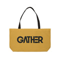 Marigold Canvas Tote Bag, Weekender Tote with Bold Typography, Aesthetic Everyday Bag, Oversized Shoulder Tote