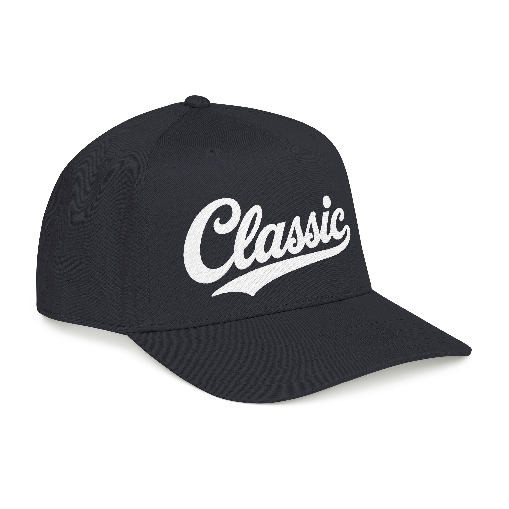 Classic Script Mid Profile Baseball Cap | Retro Typography, Two-Tone