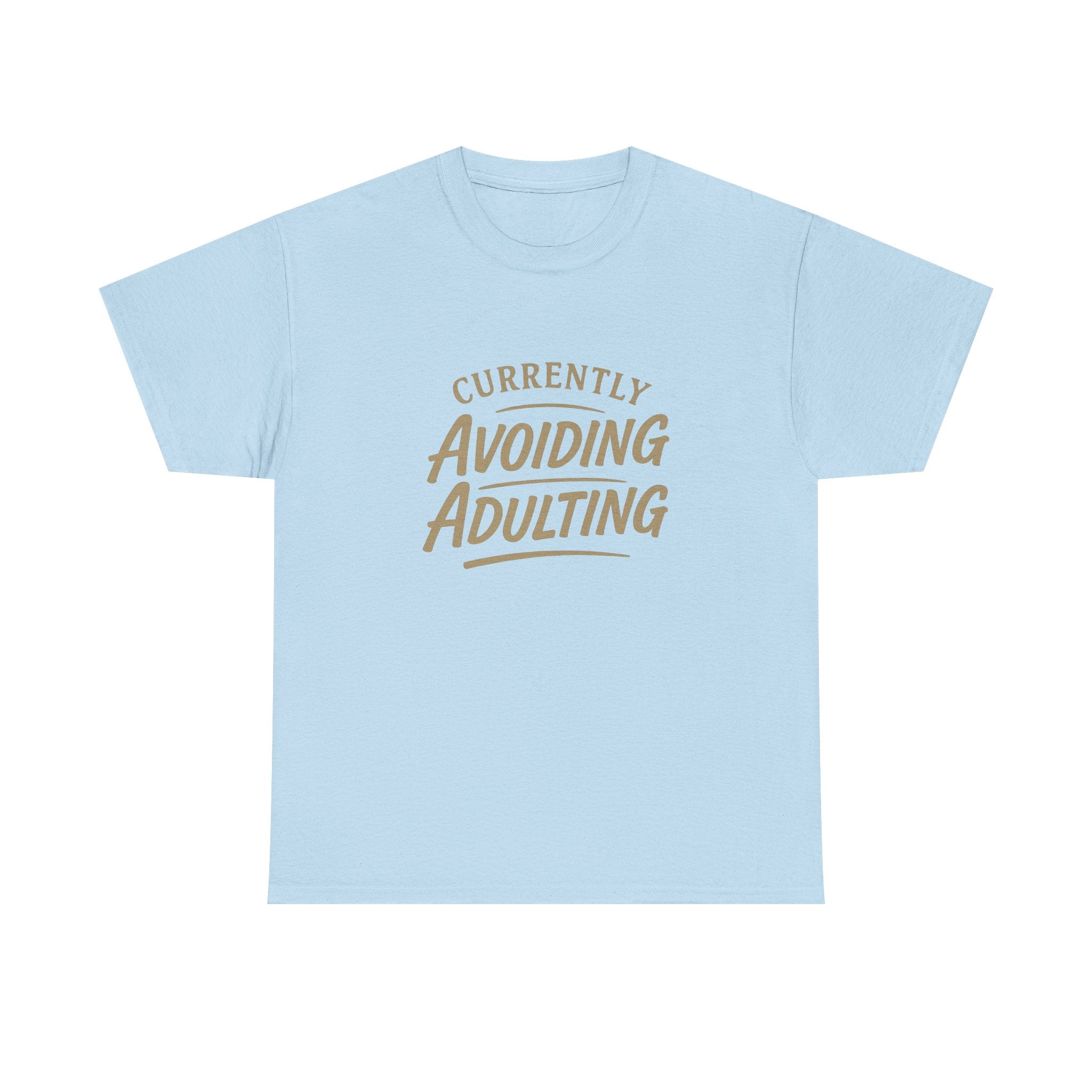 Currently Avoiding Adulting Tee | Funny Slogan T-Shirt, Retro Script Humor