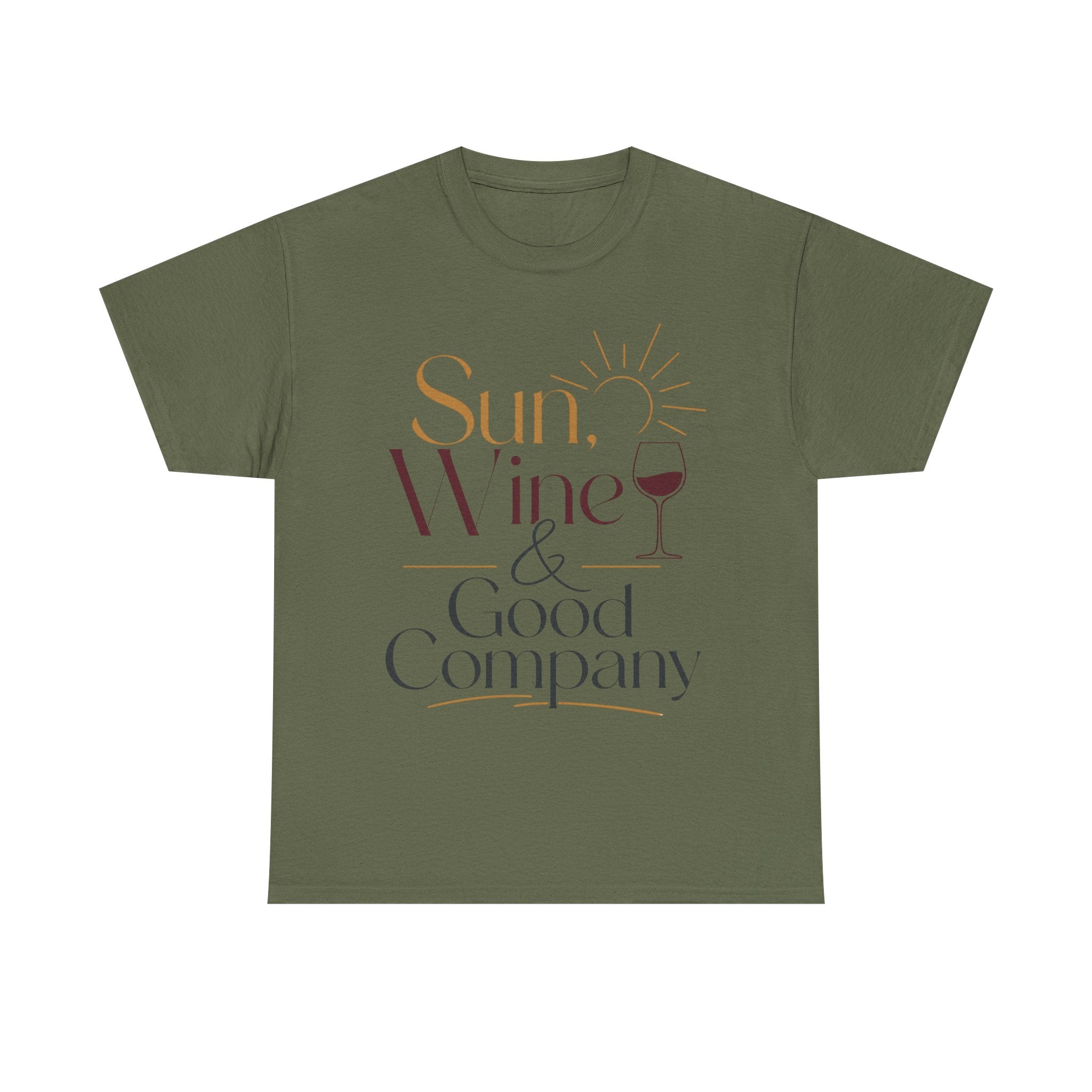 Sun Wine & Good Company T-Shirt | Wine Glass Typography Tee