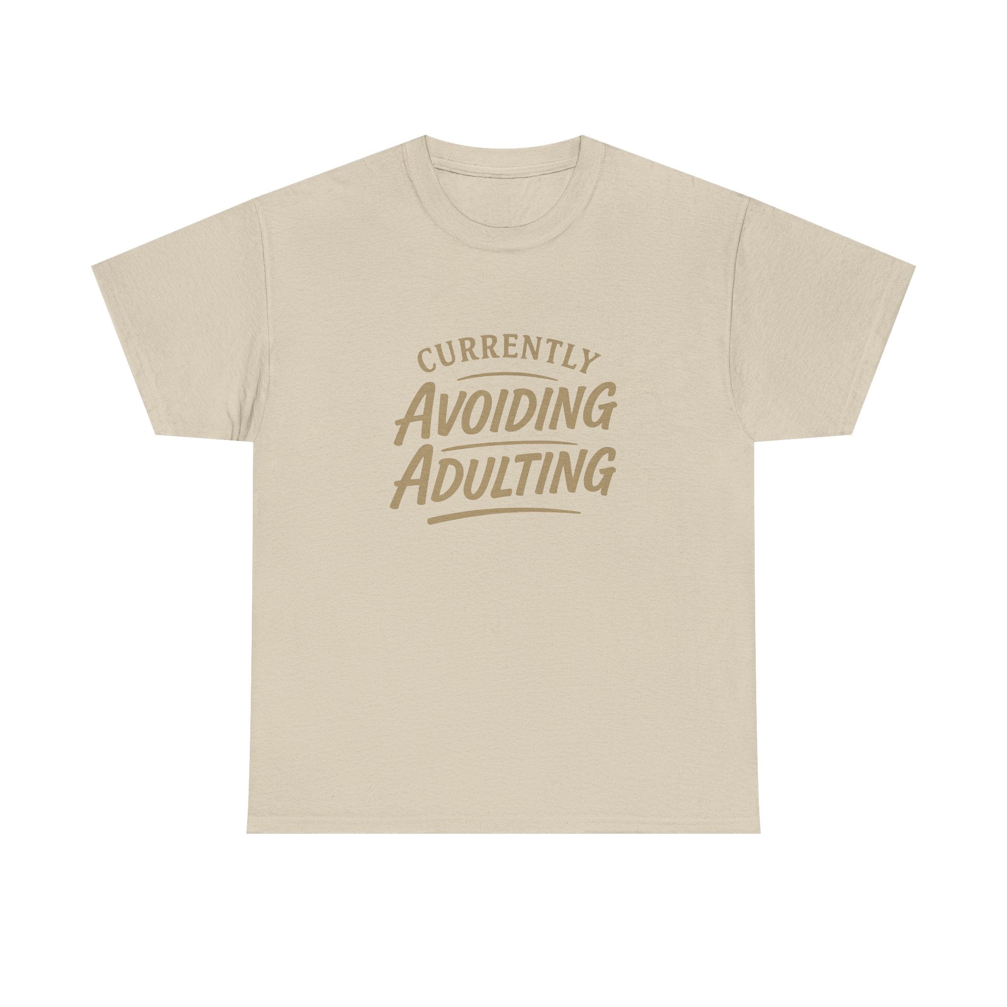 Currently Avoiding Adulting Tee | Funny Slogan T-Shirt, Retro Script Humor