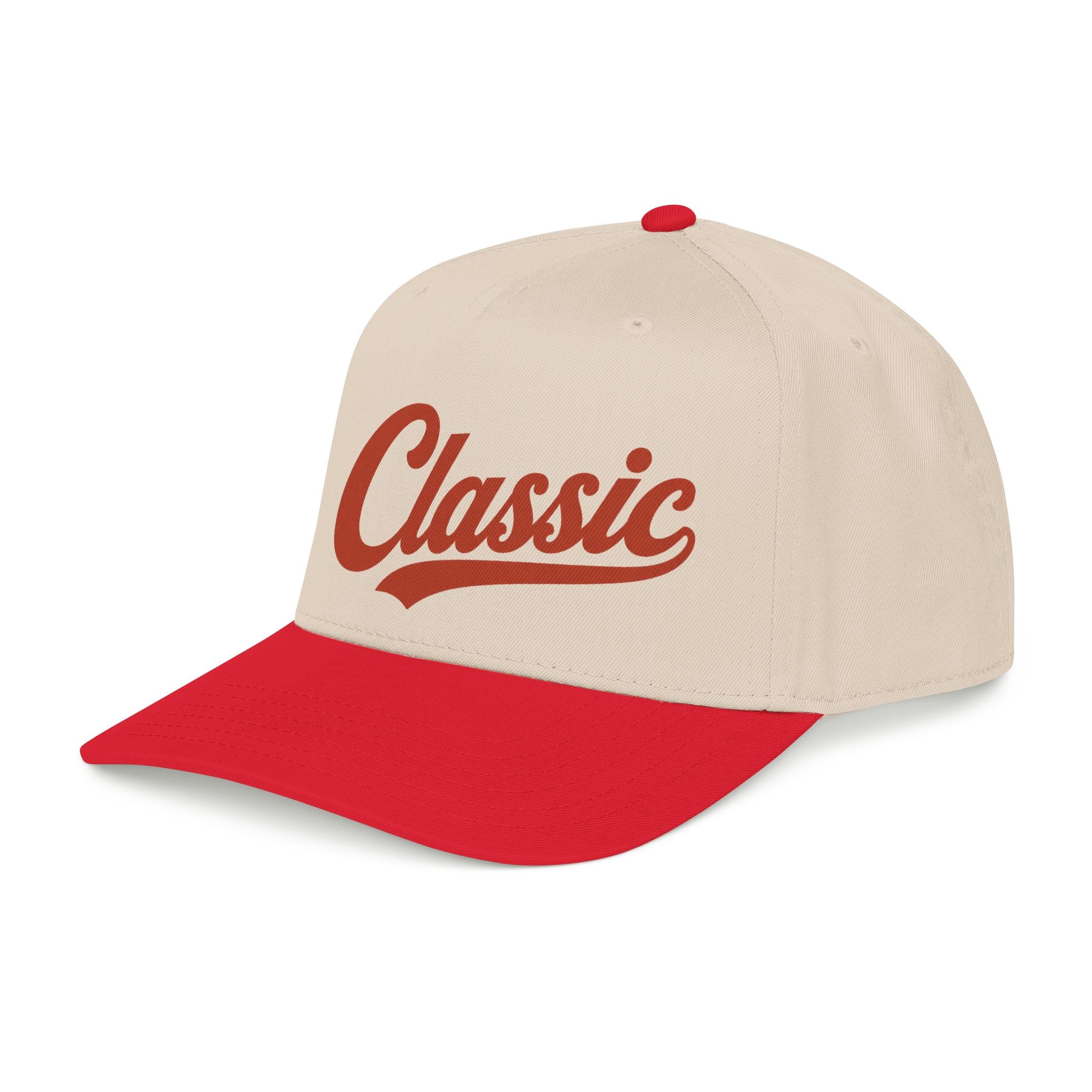 Classic Script Mid Profile Baseball Cap | Retro Typography, Two-Tone