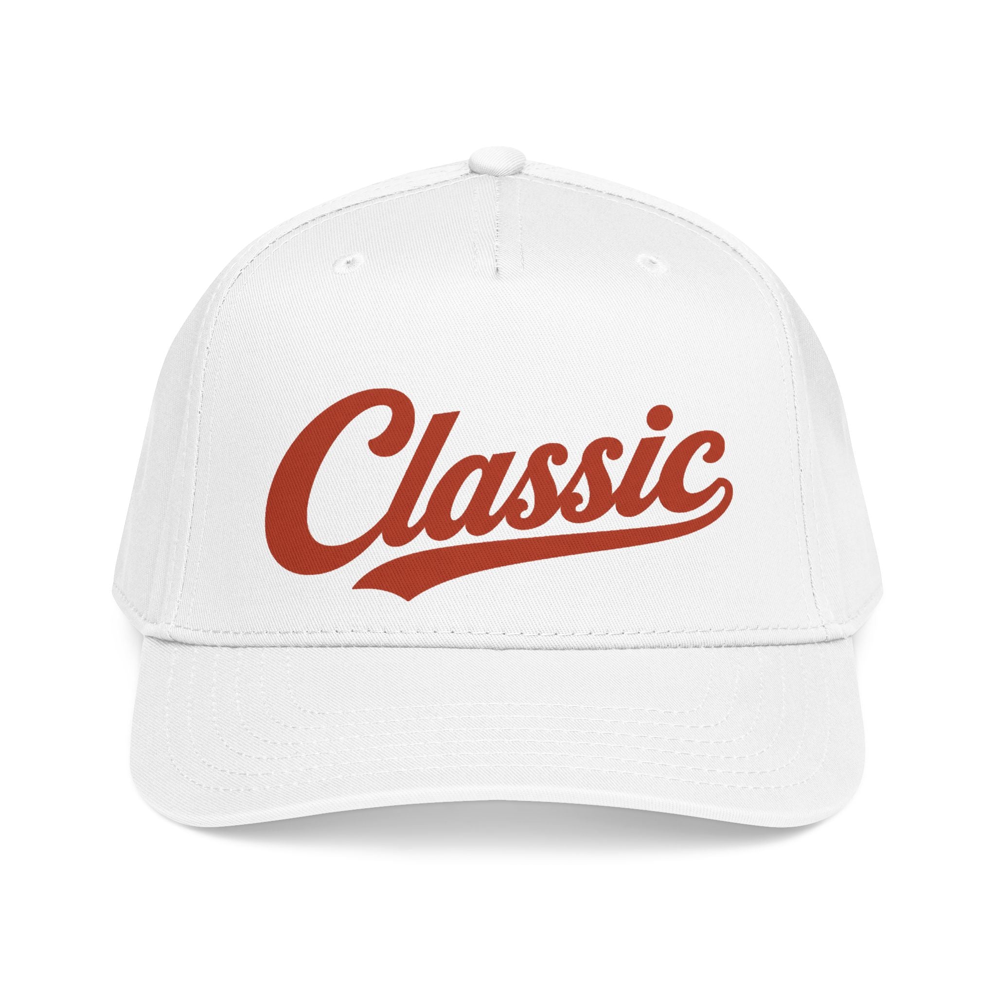 Classic Script Mid Profile Baseball Cap | Retro Typography, Two-Tone