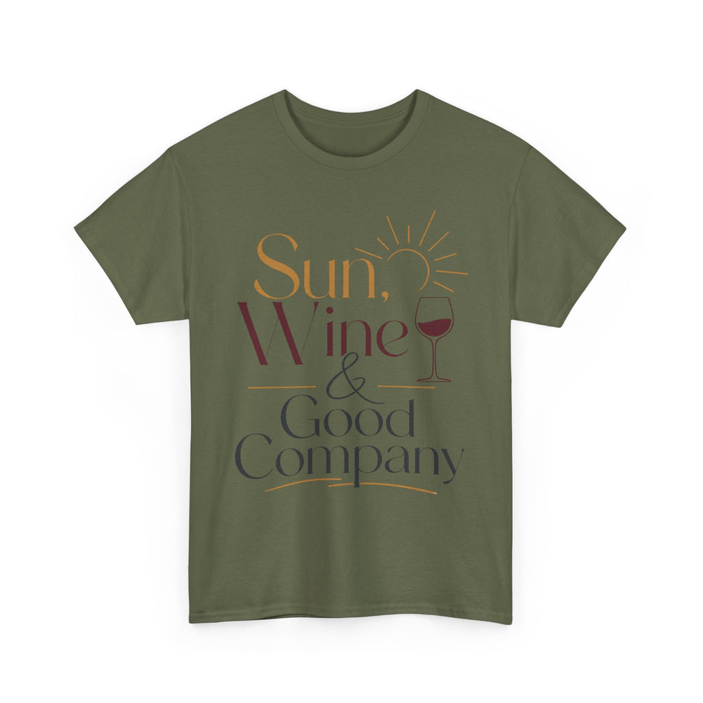 Sun Wine & Good Company T-Shirt | Wine Glass Typography Tee