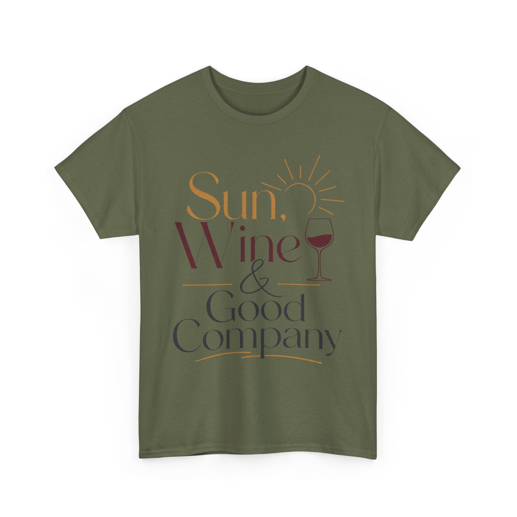 Sun Wine & Good Company T-Shirt | Wine Glass Typography Tee
