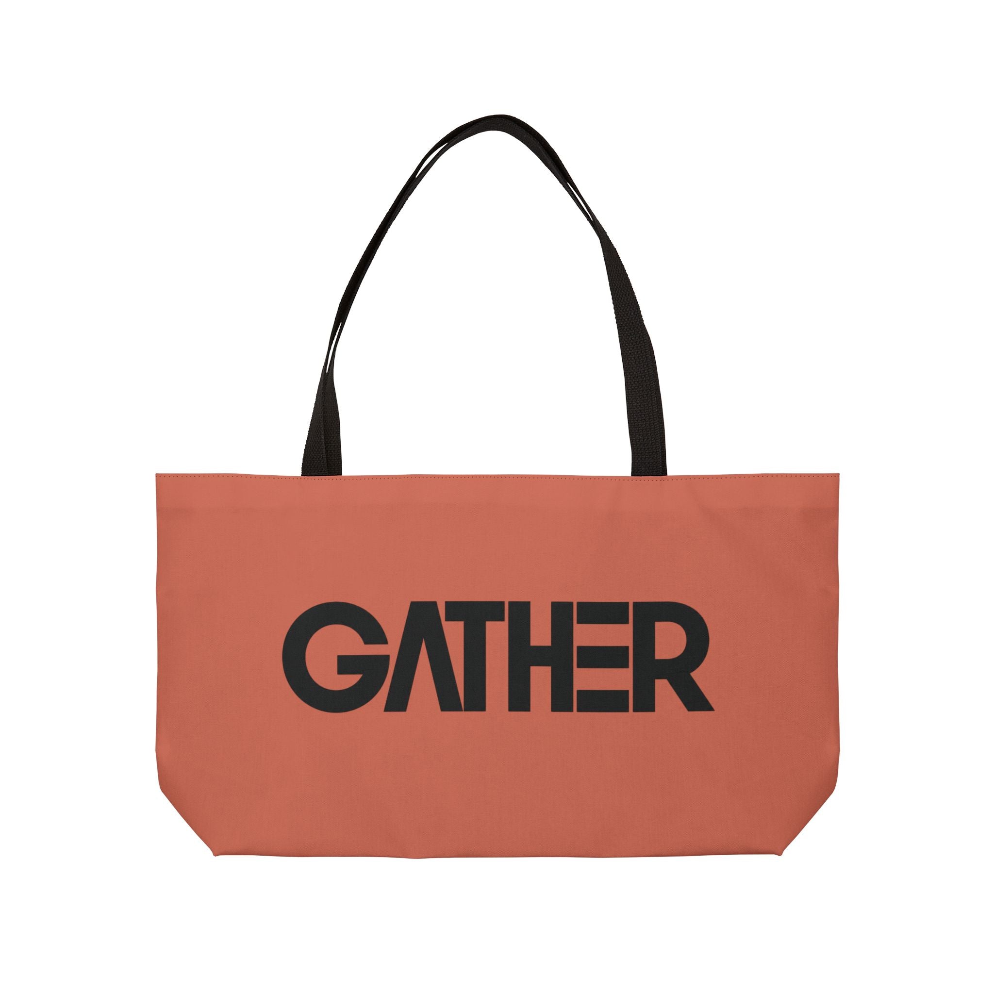 Terracotta Canvas Tote Bag, Weekender Tote with Bold Typography, Aesthetic Everyday Bag, Oversized Shoulder Tote