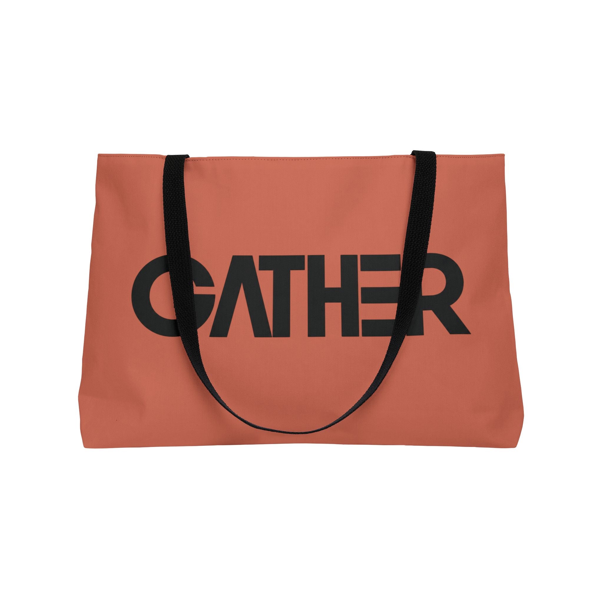 Terracotta Canvas Tote Bag, Weekender Tote with Bold Typography, Aesthetic Everyday Bag, Oversized Shoulder Tote